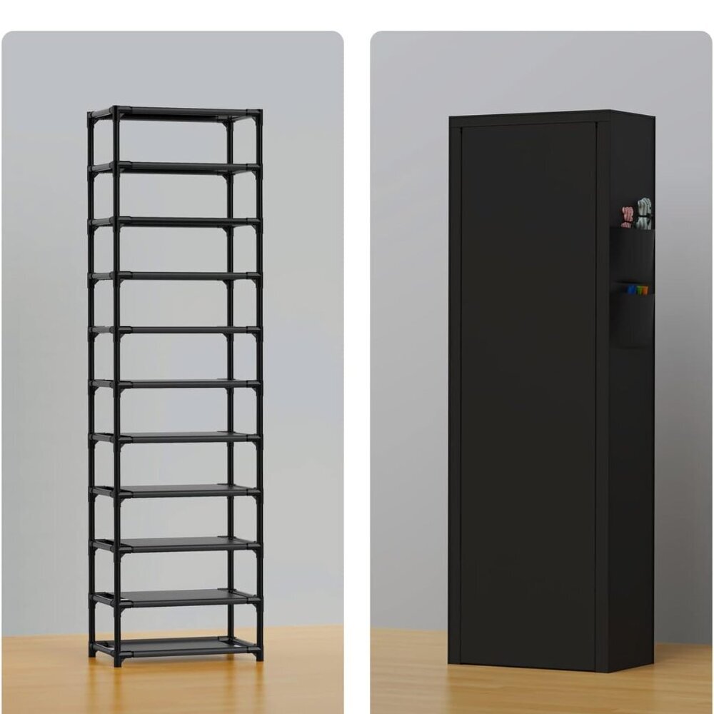 Durable 10-Tier Tall Shoe Organizer with Portable Design - Ideal for Closets - Picture 7 of 7